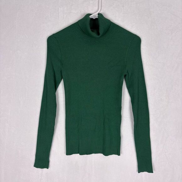Aritzia Sweaters - New Babaton Aritzia Green Ribbed Turtleneck Long Sleeve Top Size Small
